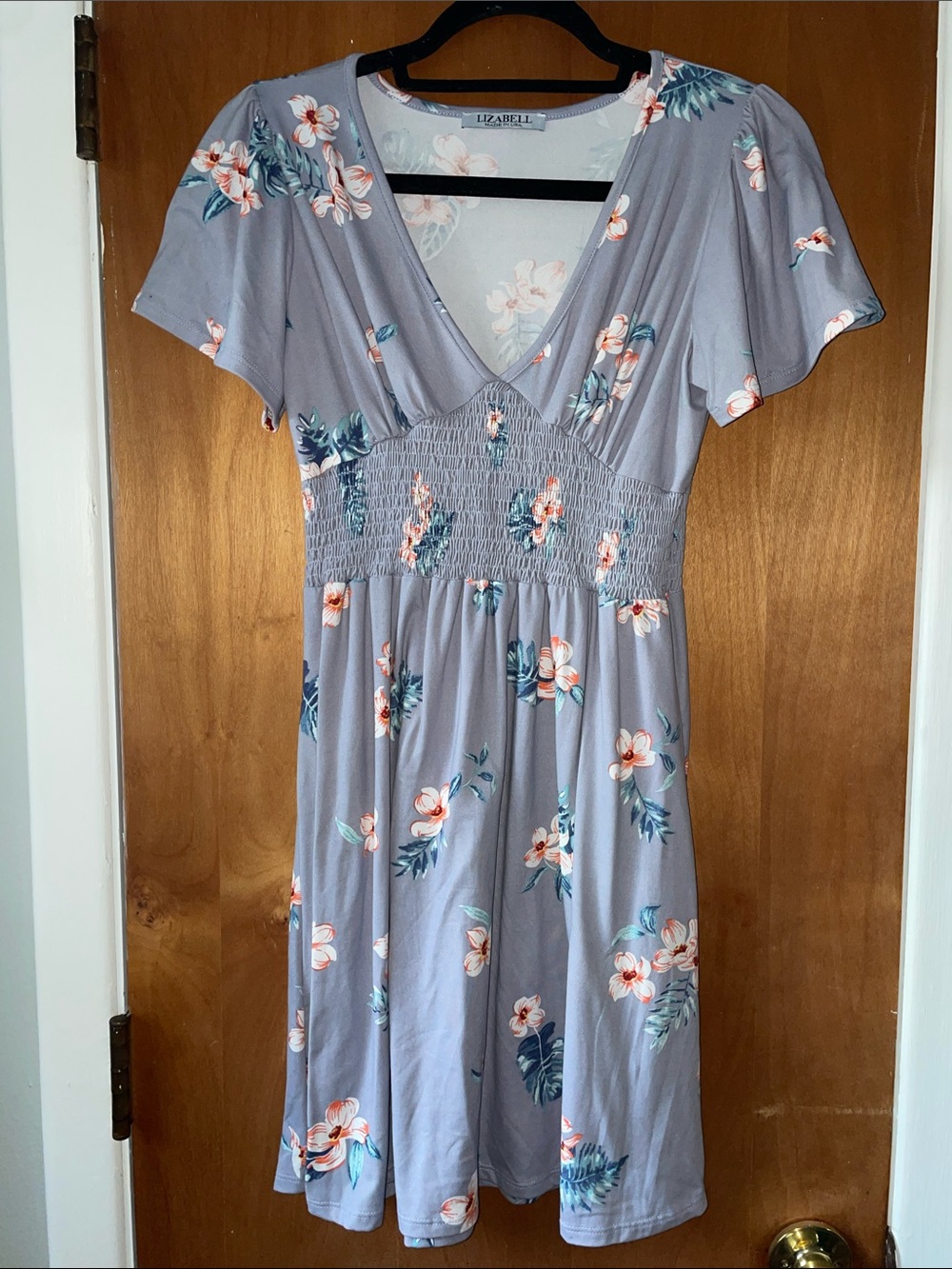 Lavender Floral Smocked Mini Dress